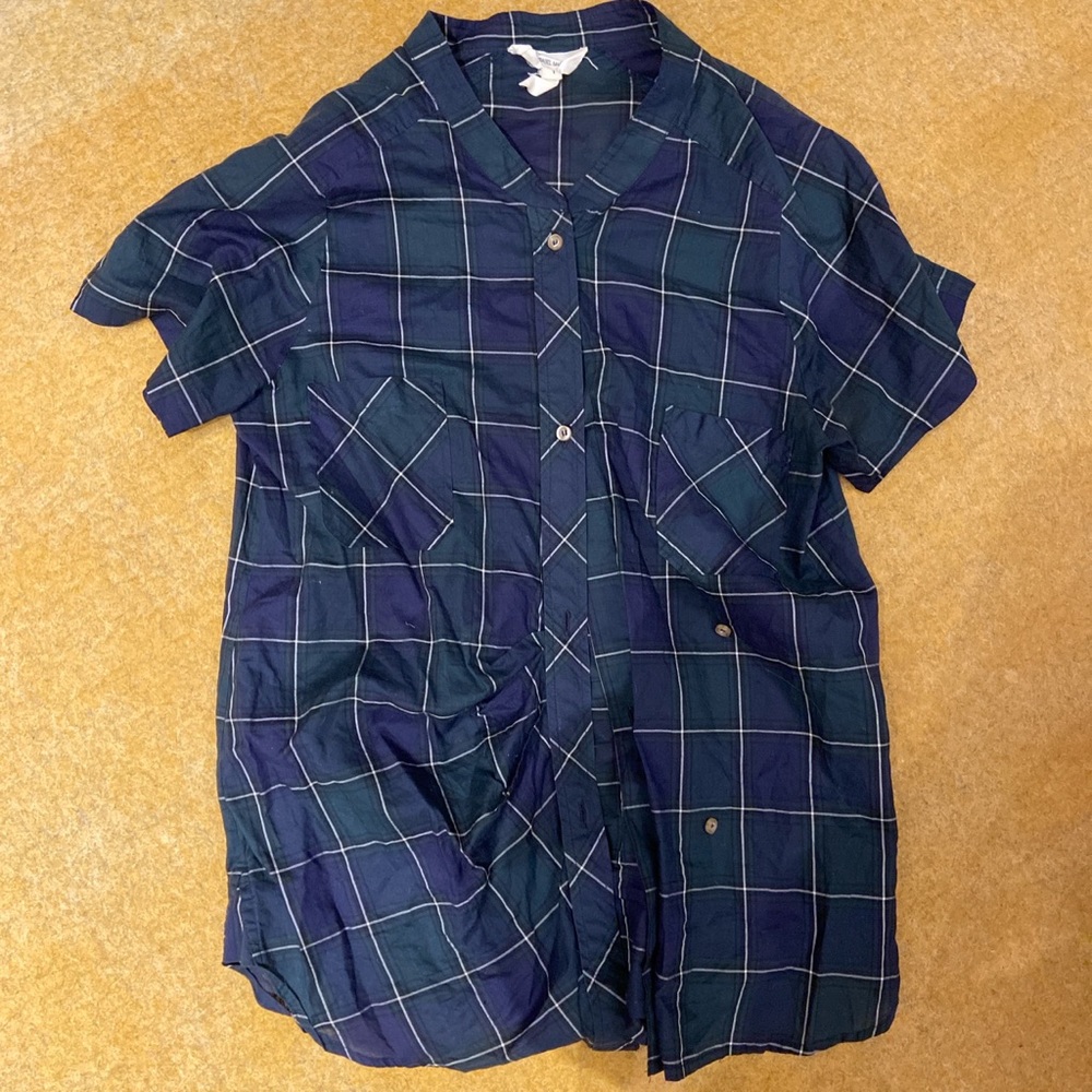 Isabel Marant Cotton Plaid Button Blouse Size 1